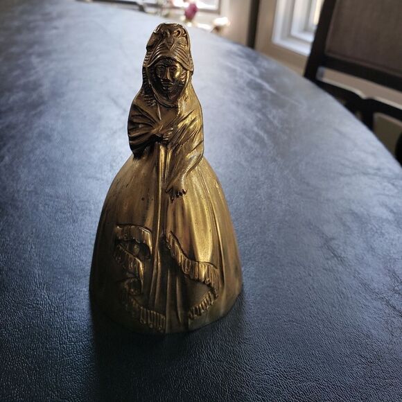 Antique Rare Brass Crinoline Lady Bell - Picture 3 of 9
